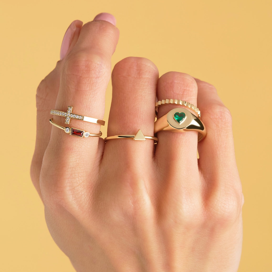 Dainty Triangle Ring 14k Gold