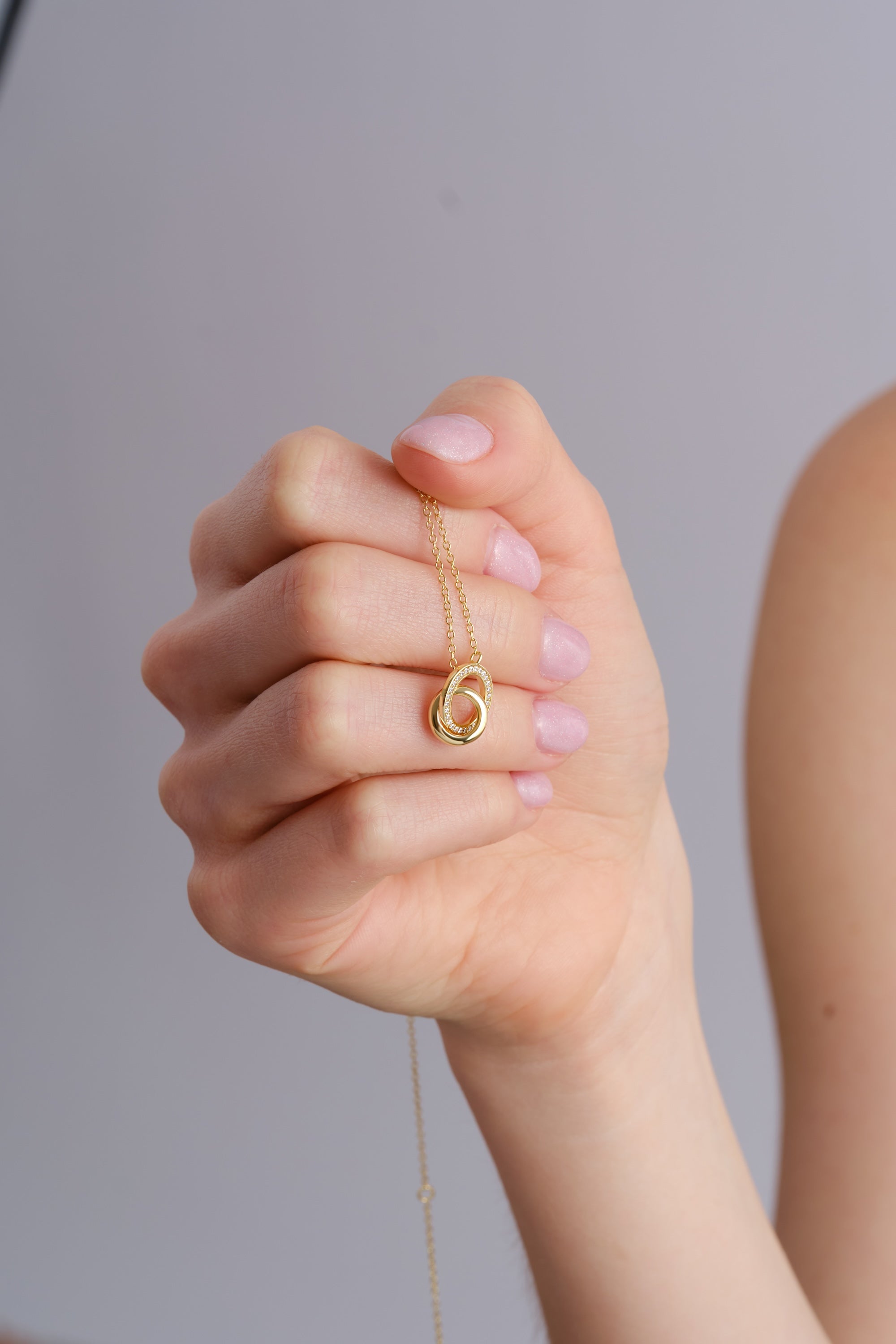 14k Gold Vermeil Interlocking Necklace