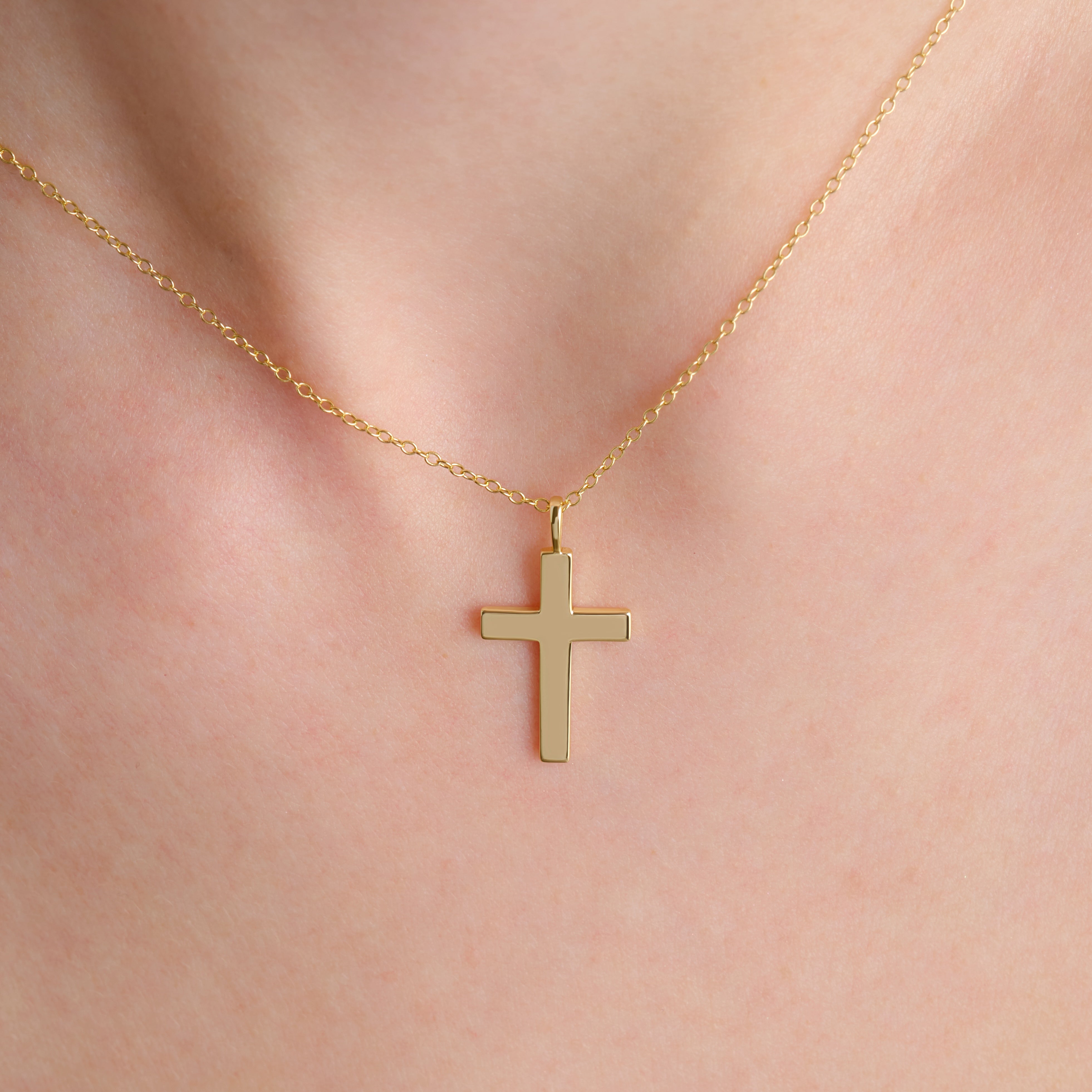 14k Gold Vermeil Cross Necklace