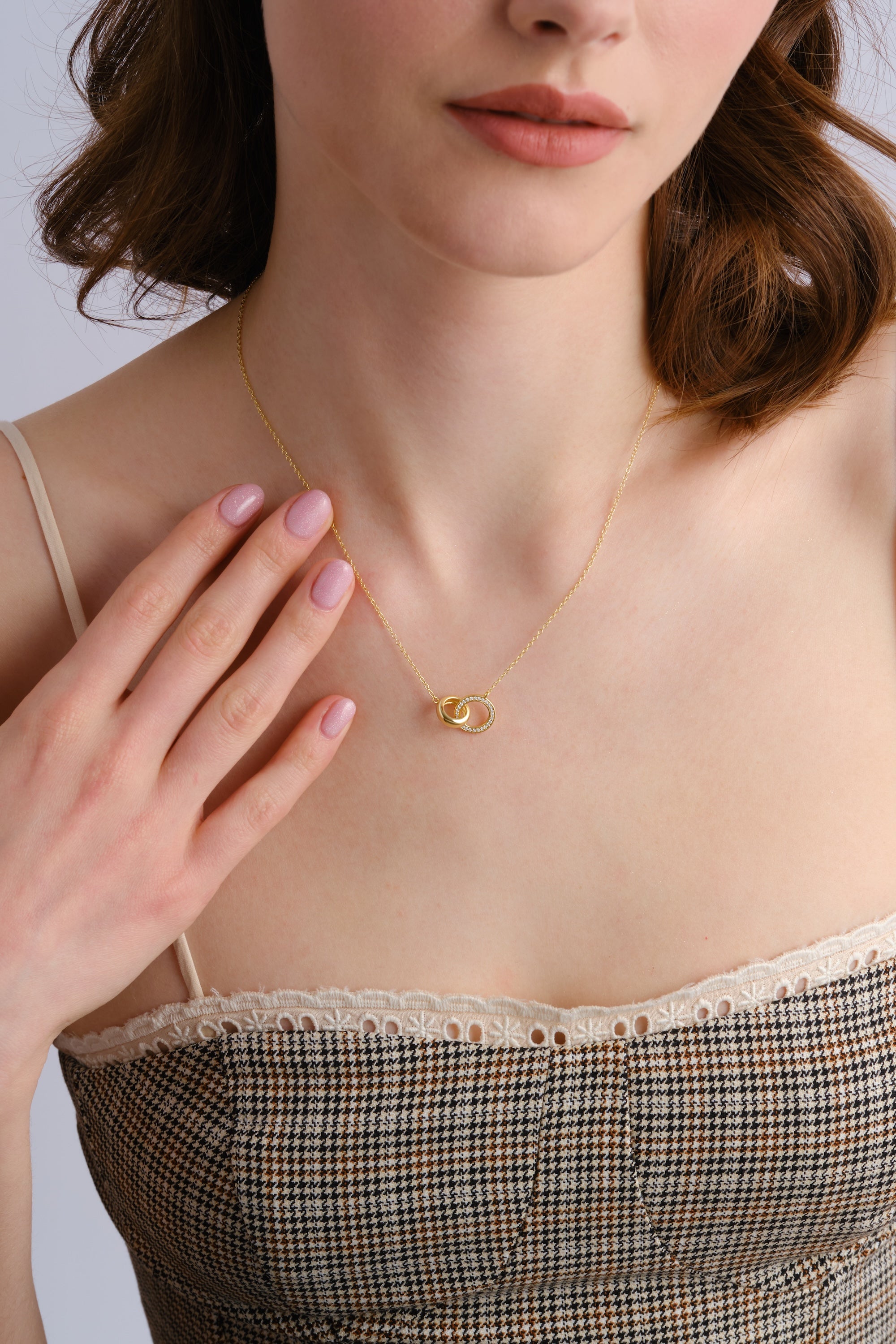 14k Gold Vermeil Interlocking Necklace
