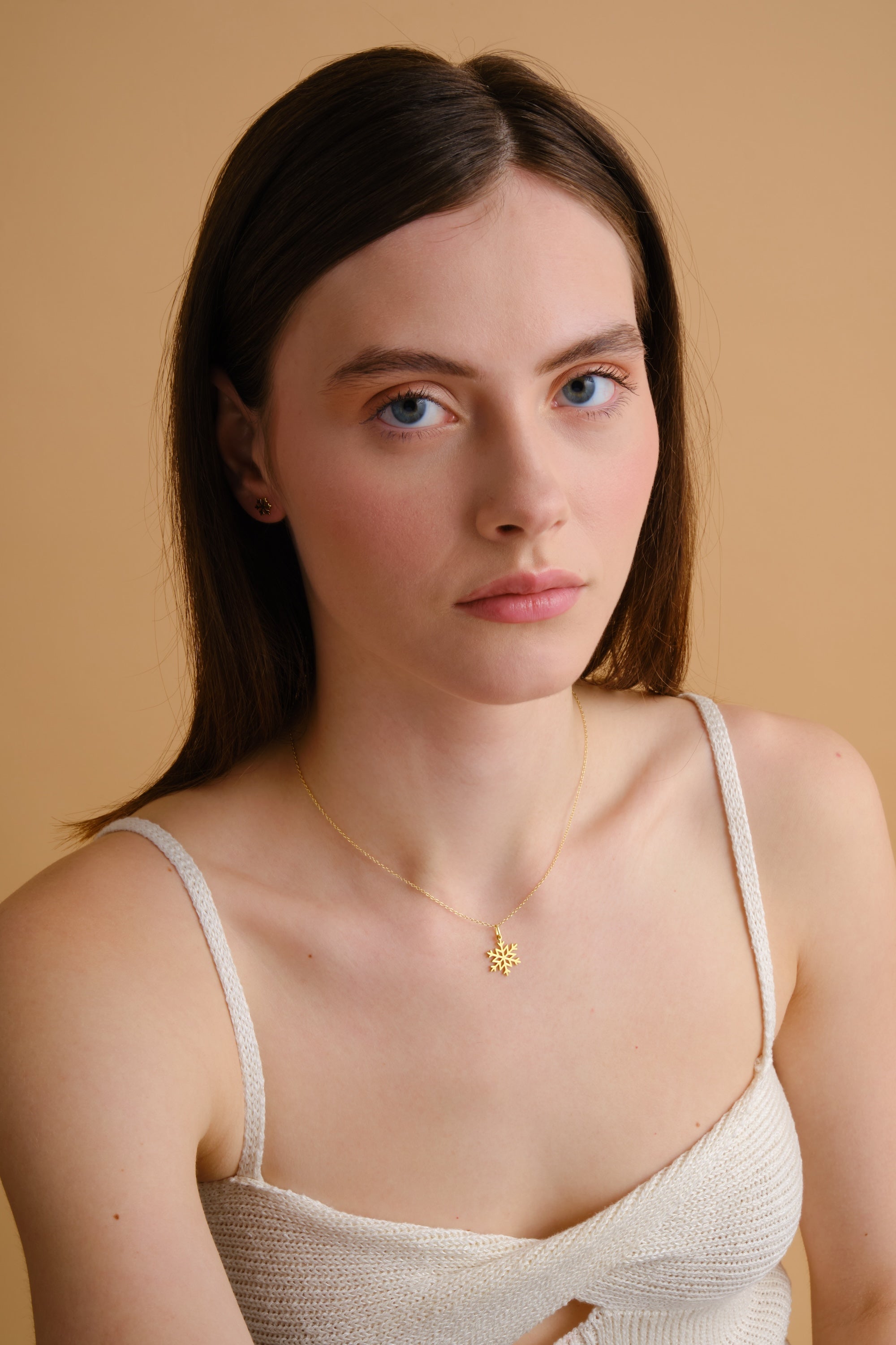 14k Gold Vermeil Snowflake Necklace