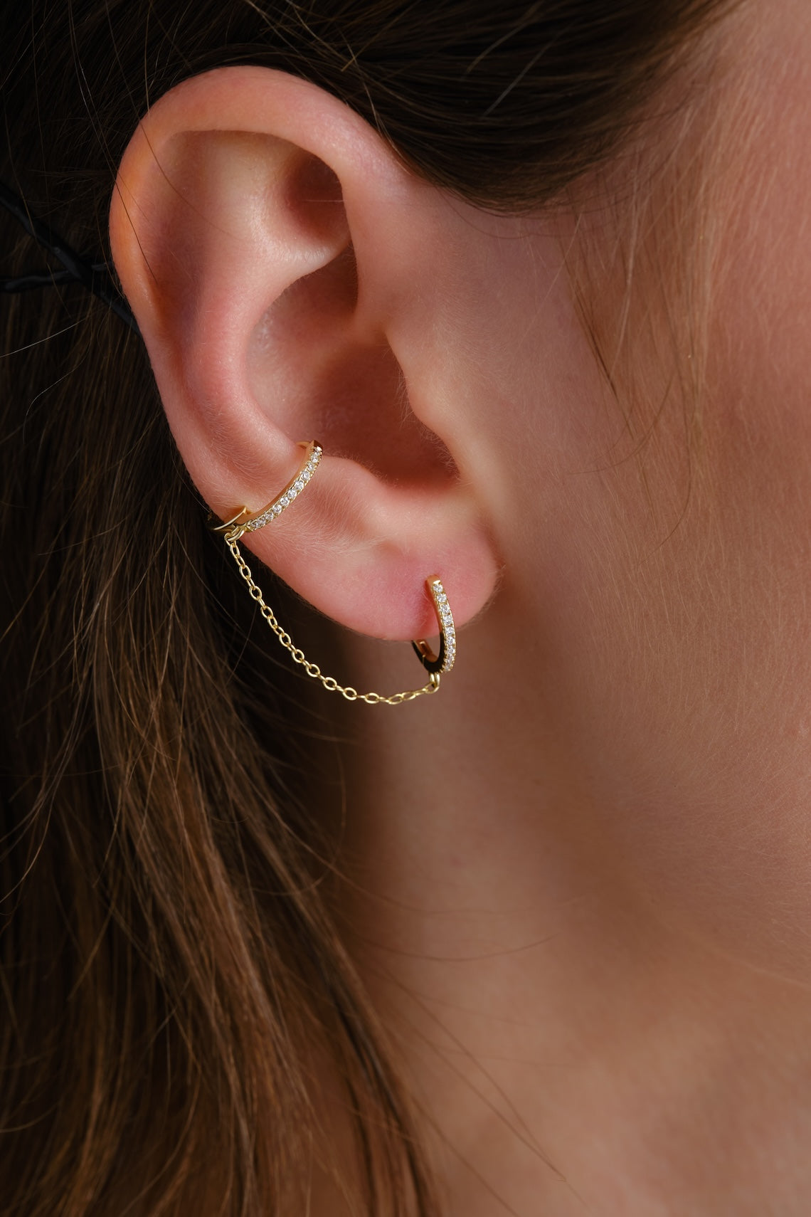 14k Gold Vermeil Double Hoop Earrings