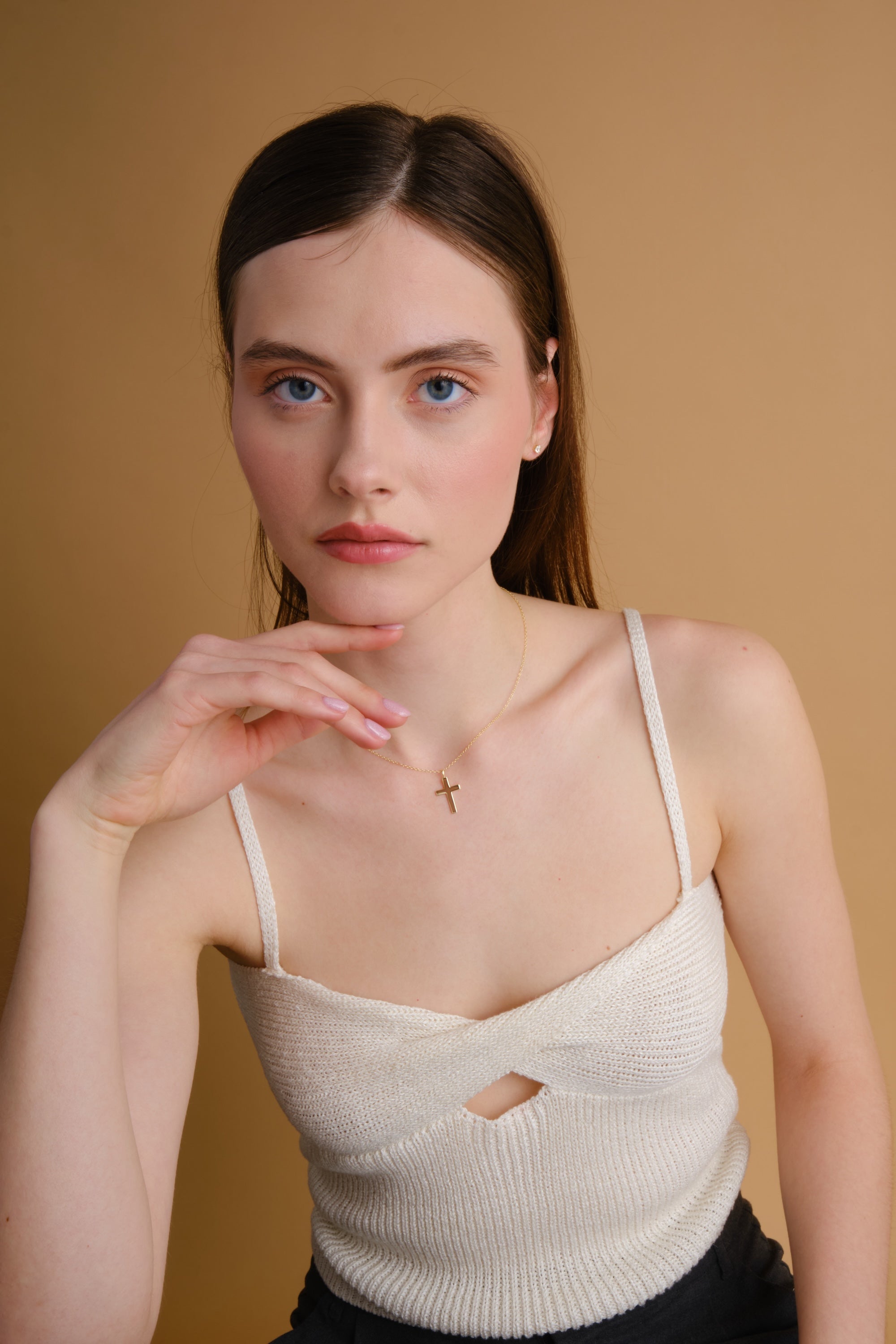 14k Gold Vermeil Cross Necklace