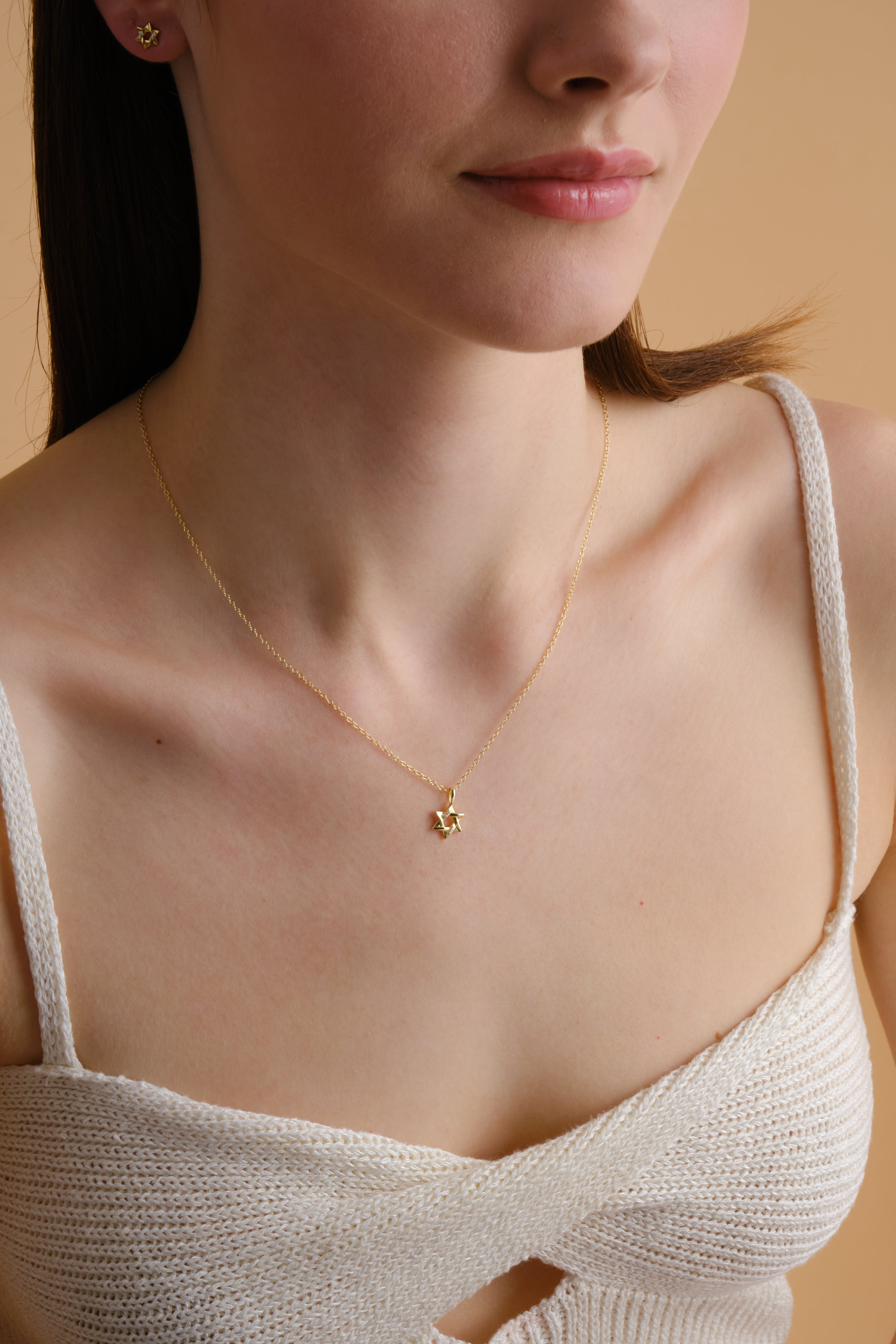 Star of David Necklace in 14K Gold Vermeil
