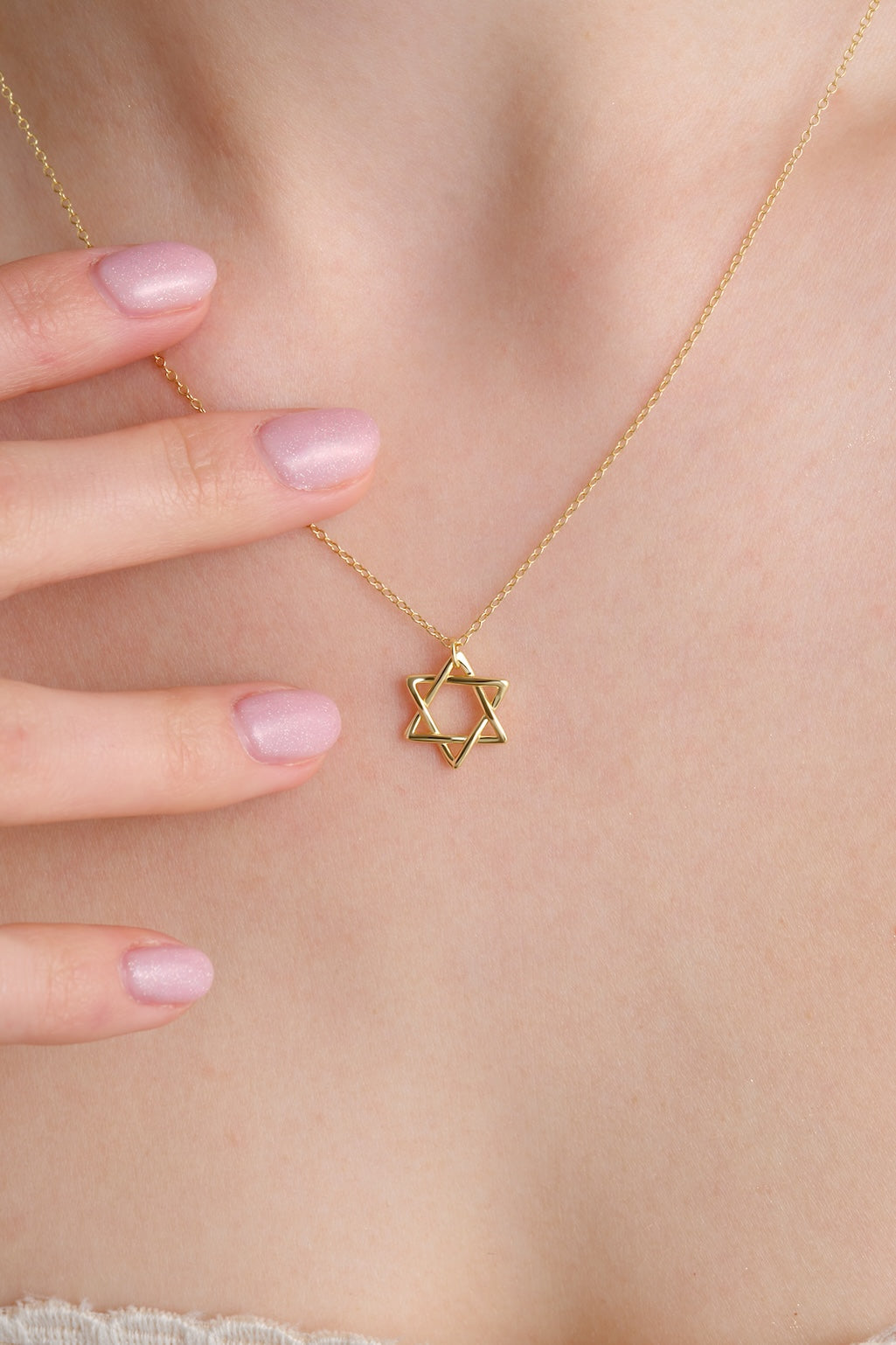 Star of David Necklace, 14K Gold Vermeil