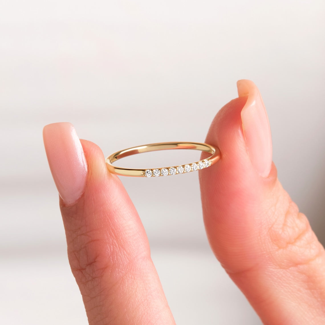 round diamond stacking ring