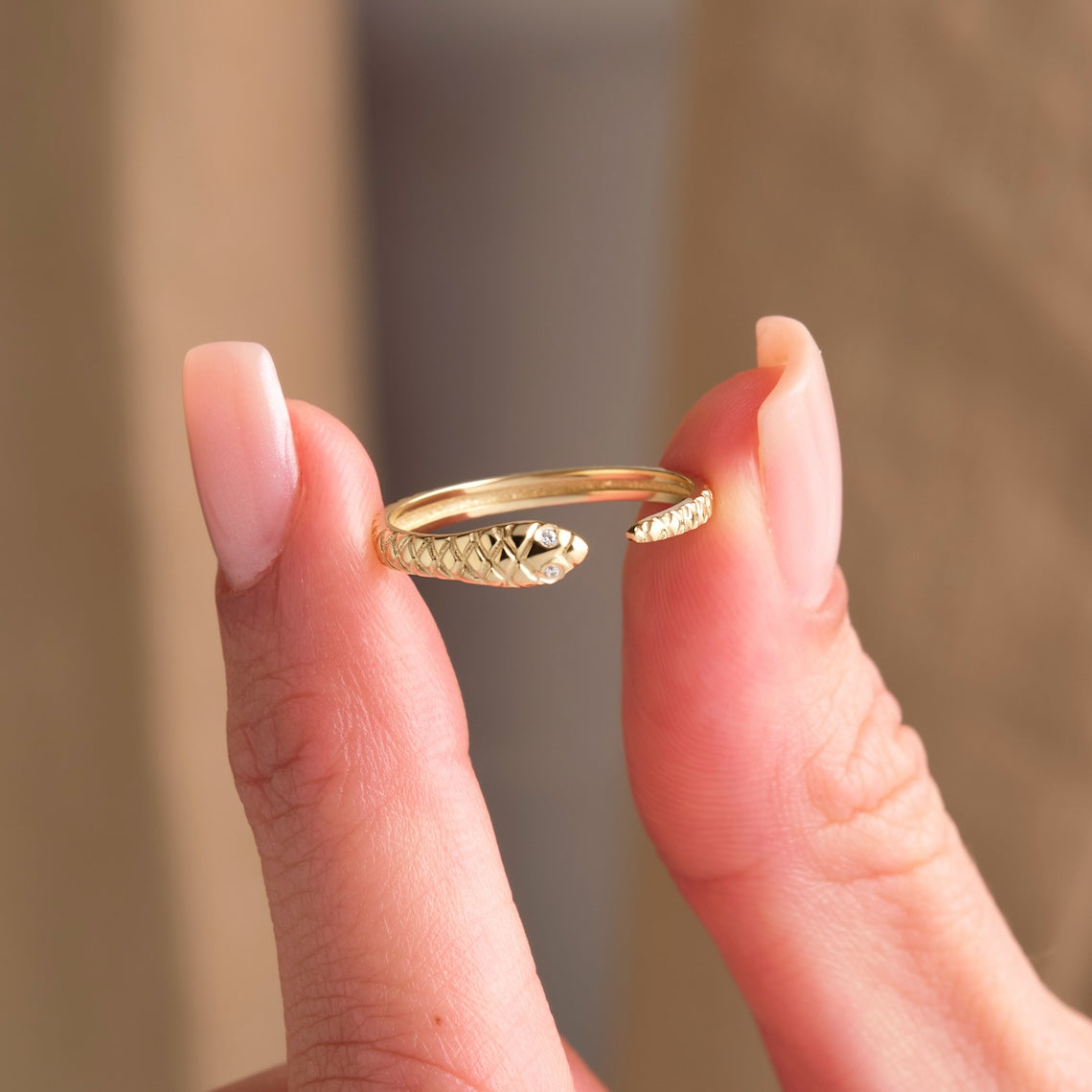 real gold snake ring