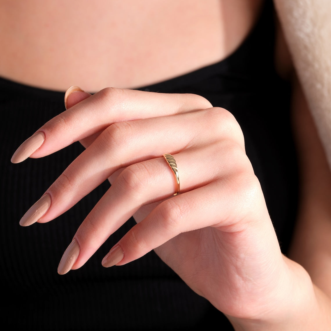 Croissant Ring 14K Gold