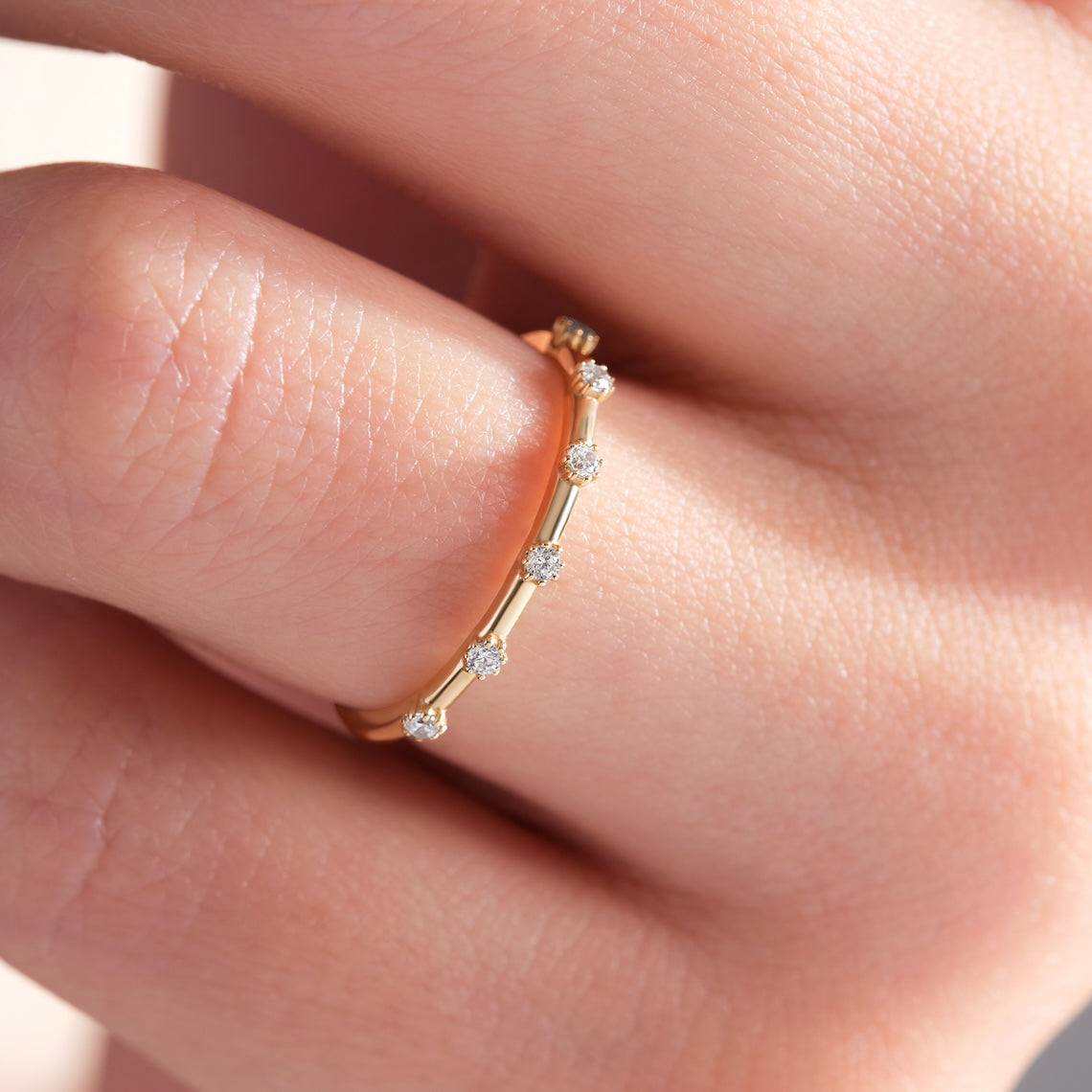 Floating Half Eternity Ring 14k Gold