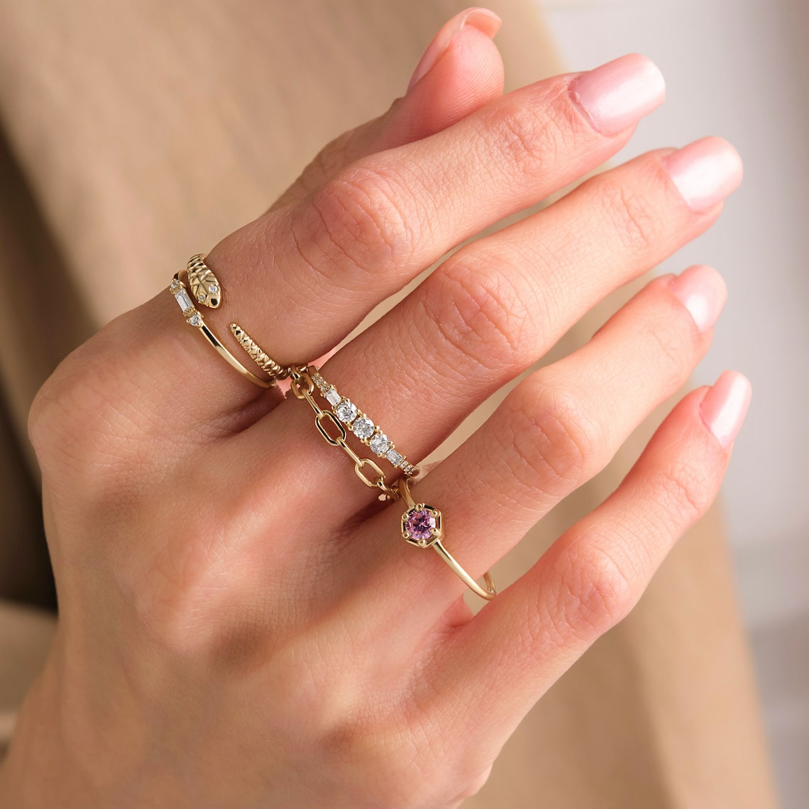 tourmaline stacking ring