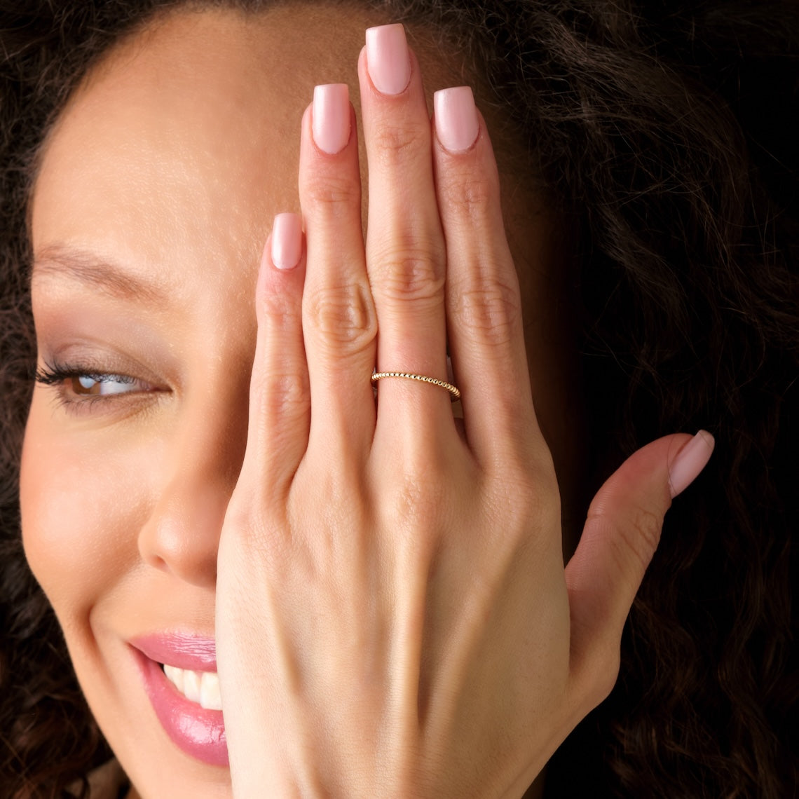 beaded ring gold
