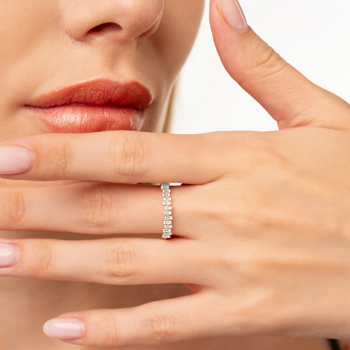 Baguette Wedding Band Gold 14K, Persephone