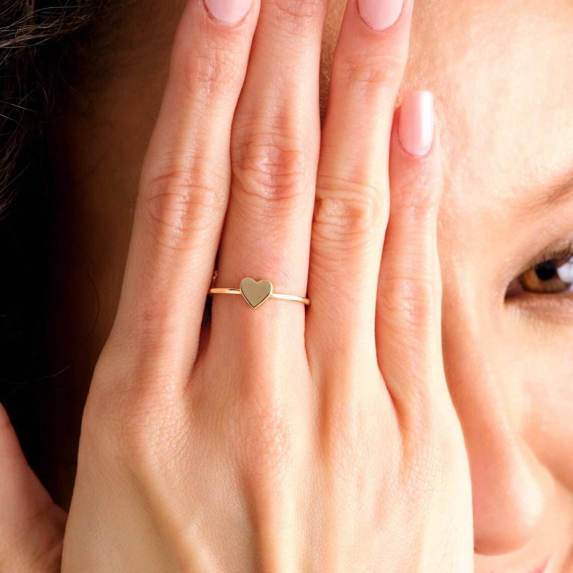 rose gold heart ring