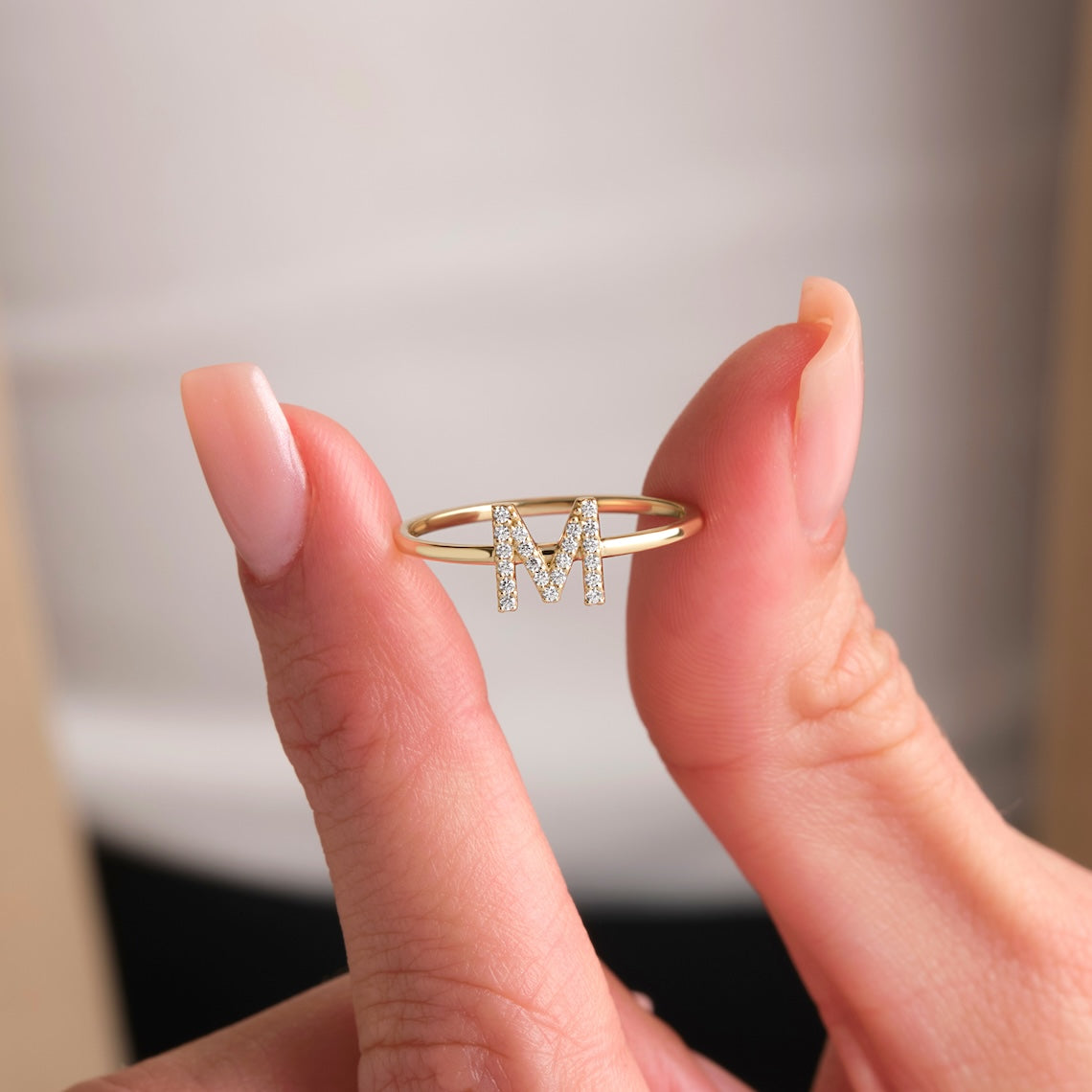 diamond initial ring