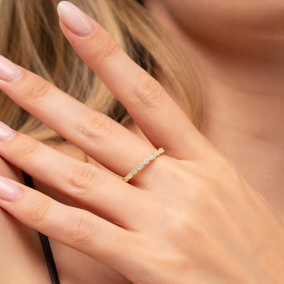 Milgrain Wedding Band 14K Gold