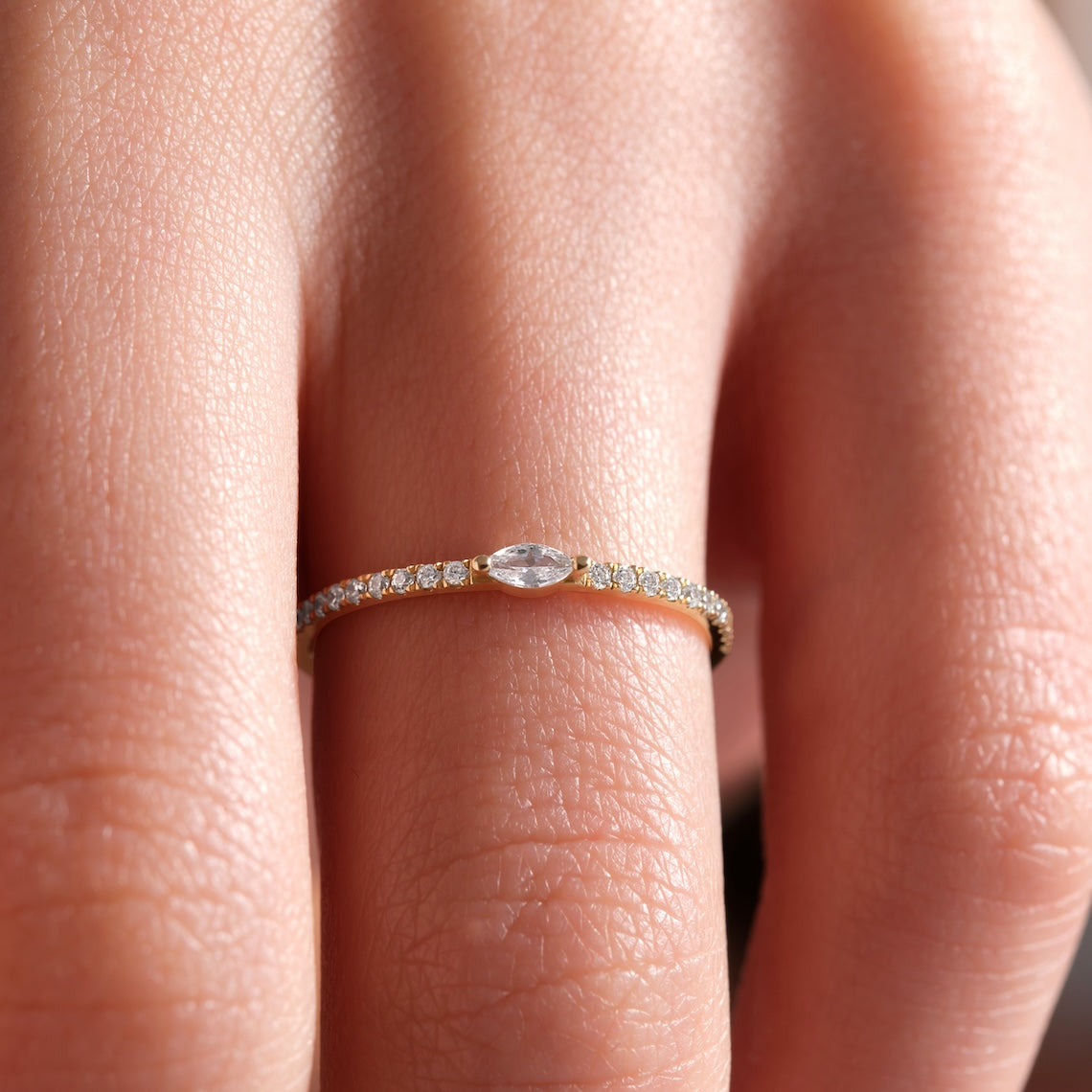 Marquise Diamond Ring 14K Gold, Cygnus