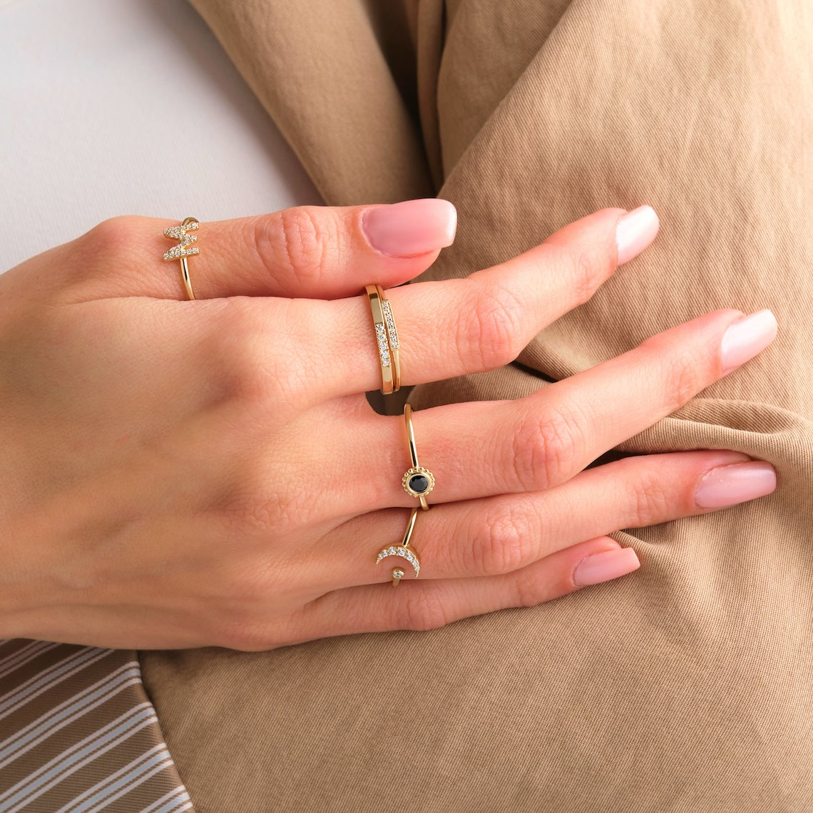 Black Stone Ring 14k Gold