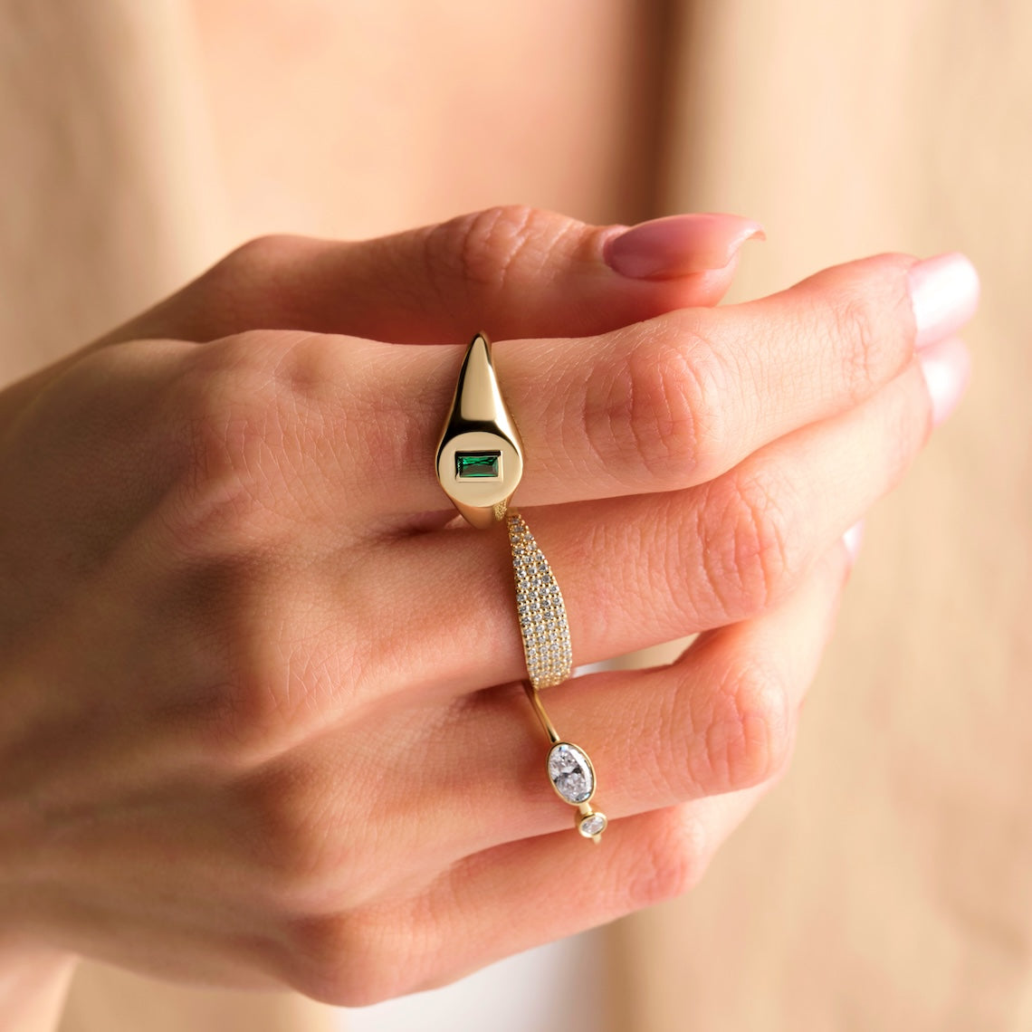 Oval Diamond Bezel Set Ring 14k Gold