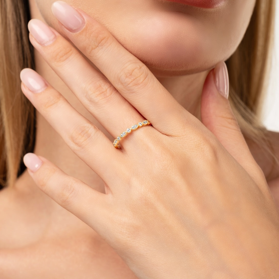 Milgrain Wedding Band 14K Gold