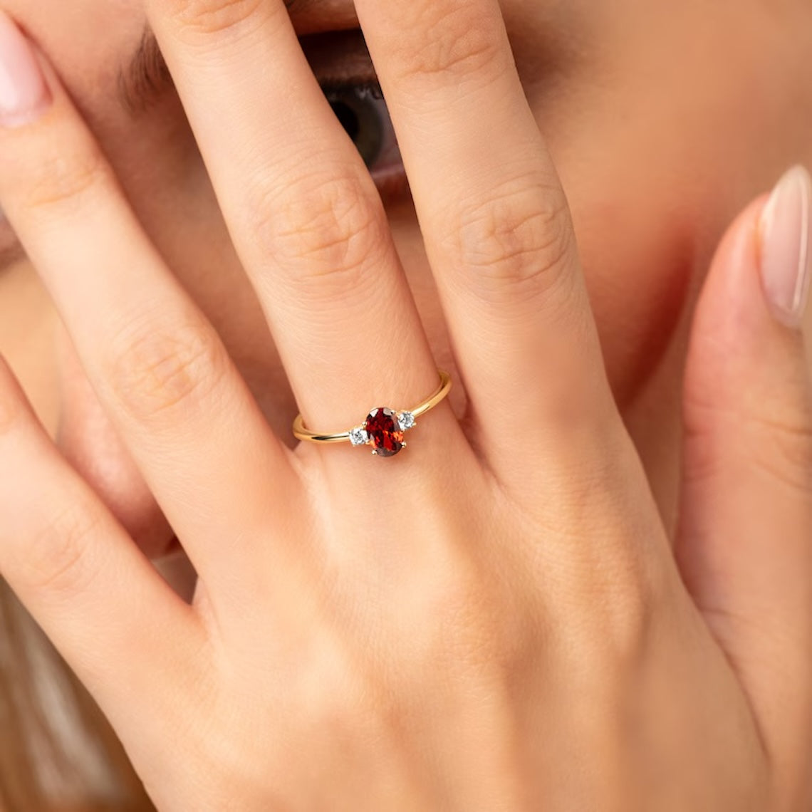 Oval Cut Birthstone Ring 14k Gold