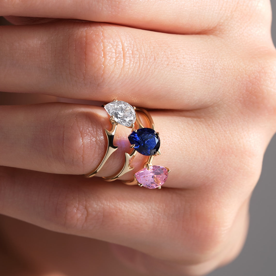 pear shaped birthstone ring