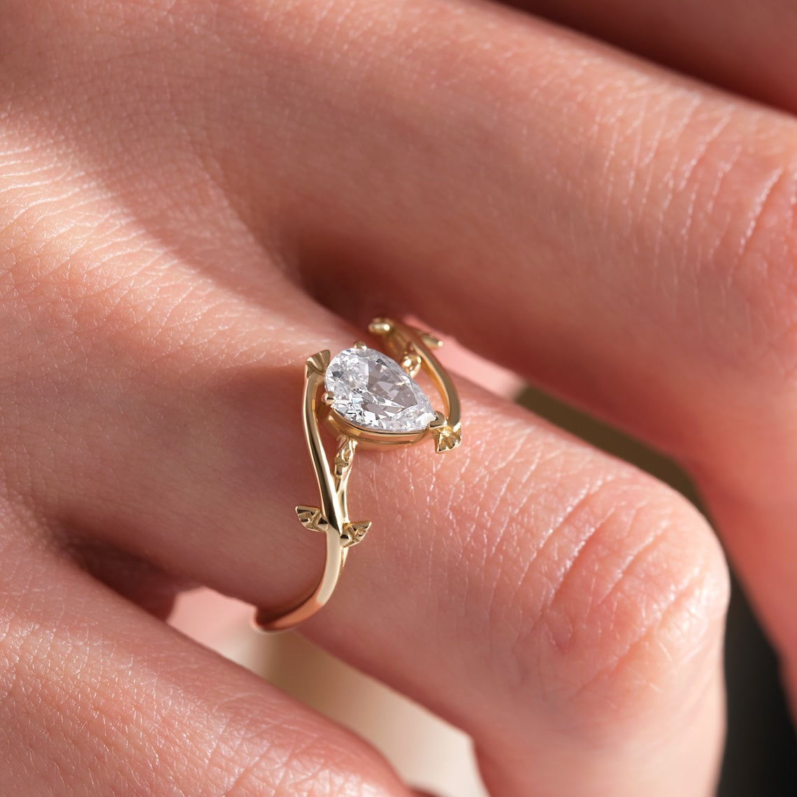 pear cut solitaire ring