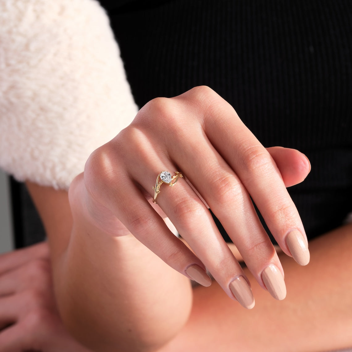 teardrop engagement ring