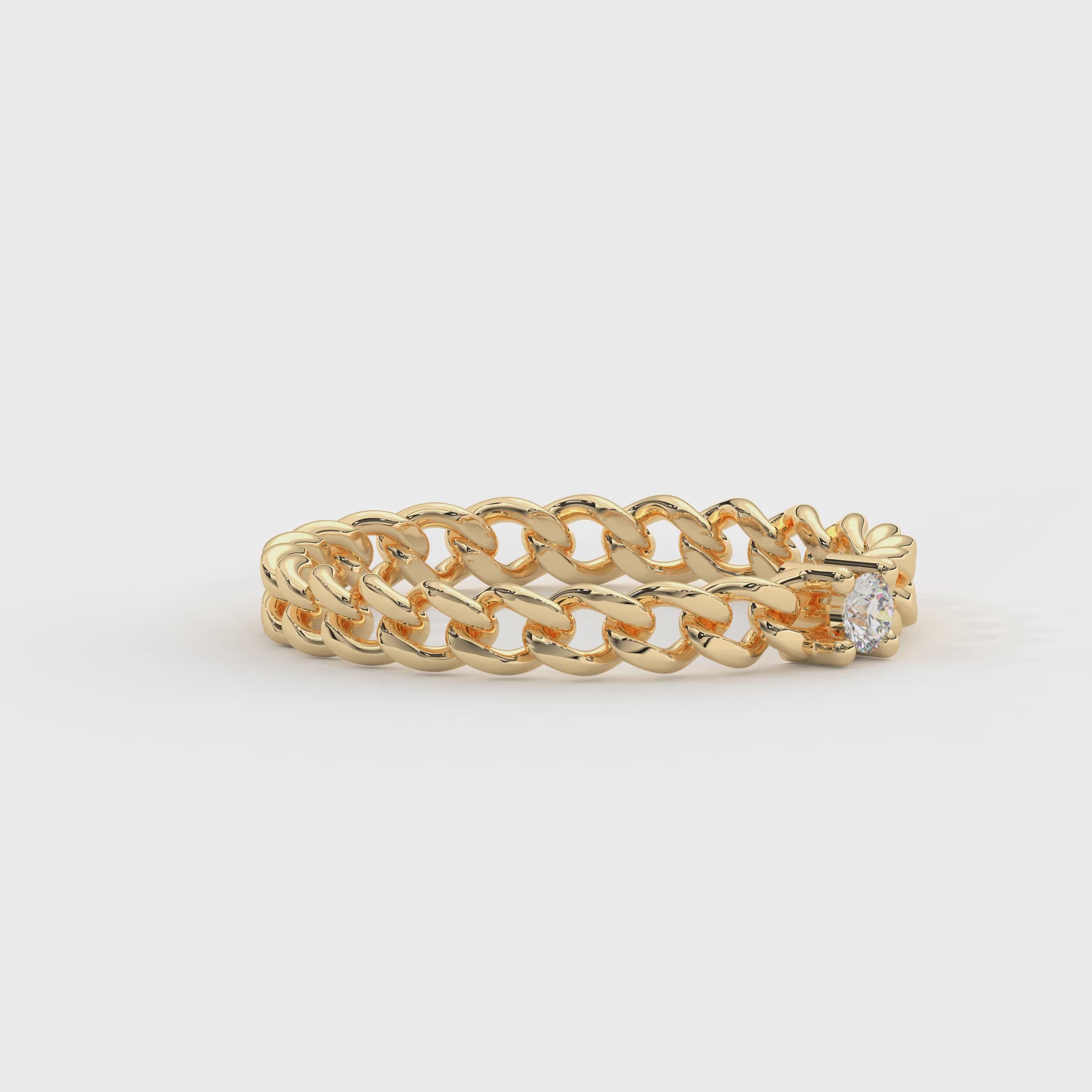 cuban link diamond ring