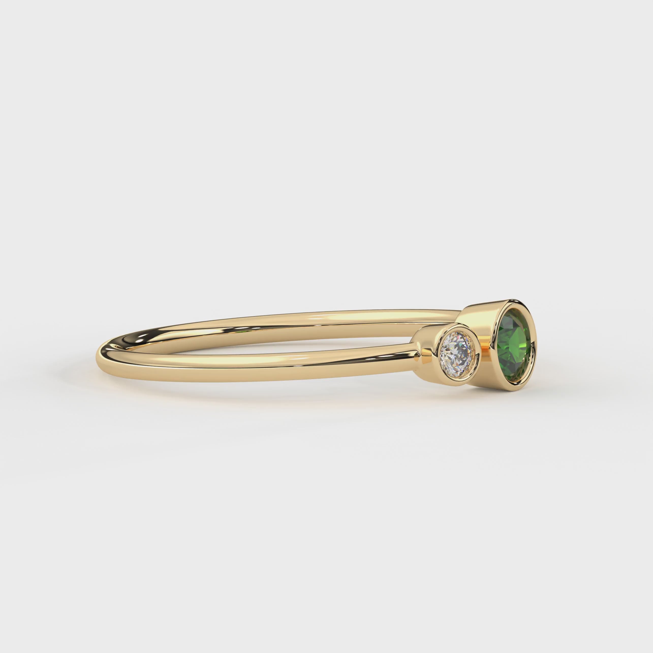 bezel set gemstone ring
