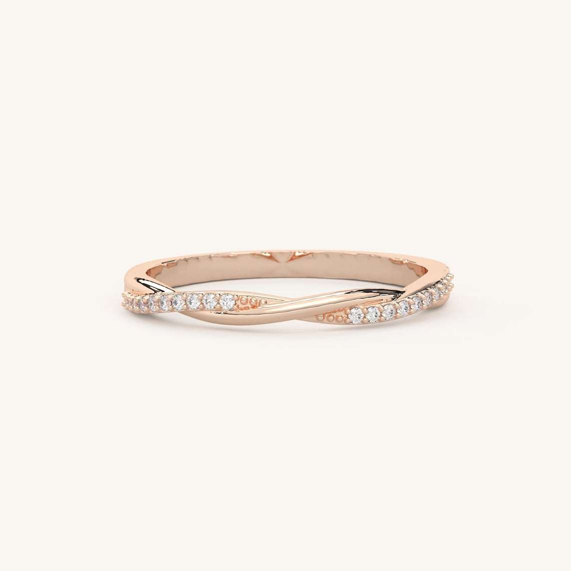 Petite Twisted Engagement Ring 14K Gold