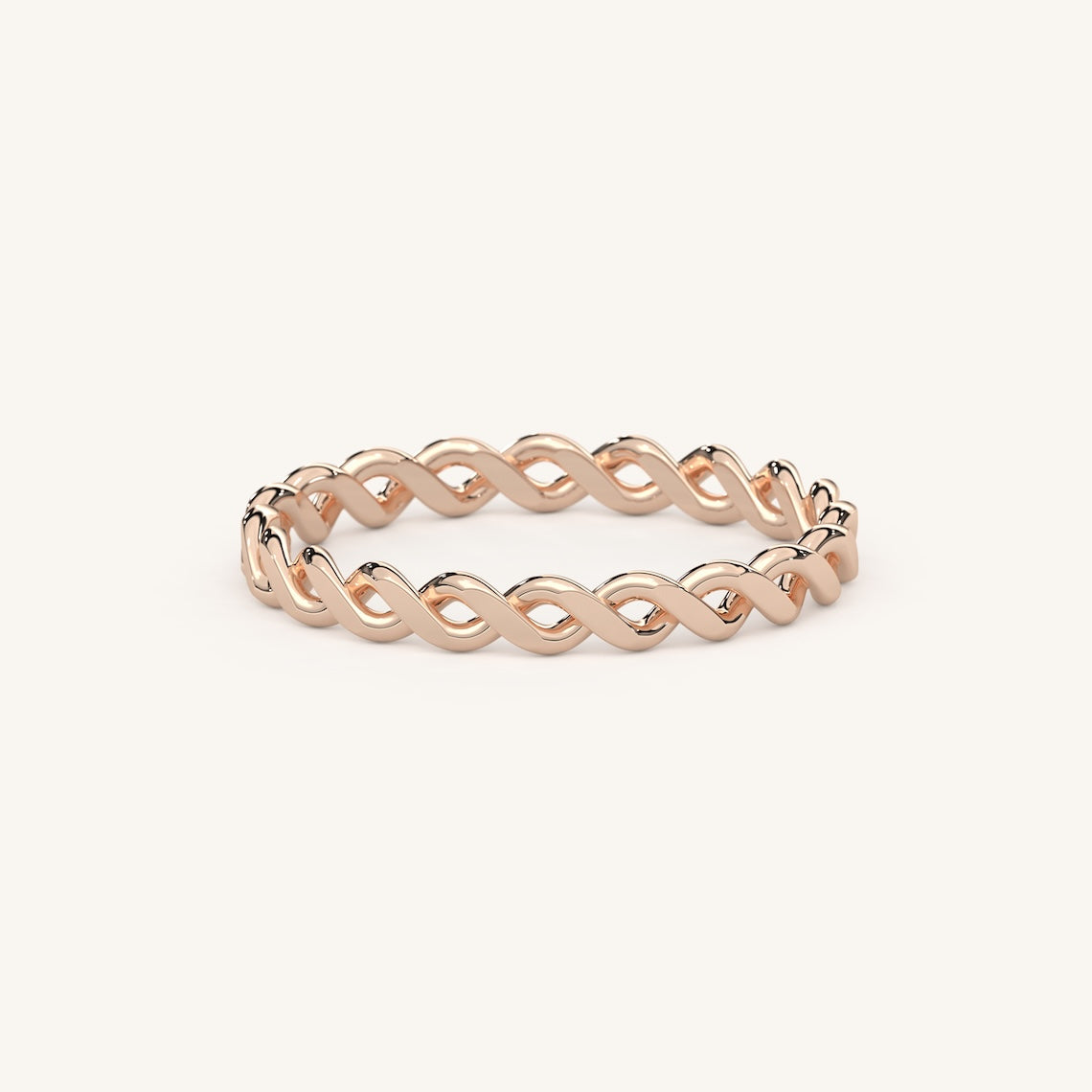 Braided Gold Ring Eternity Band 14K Gold