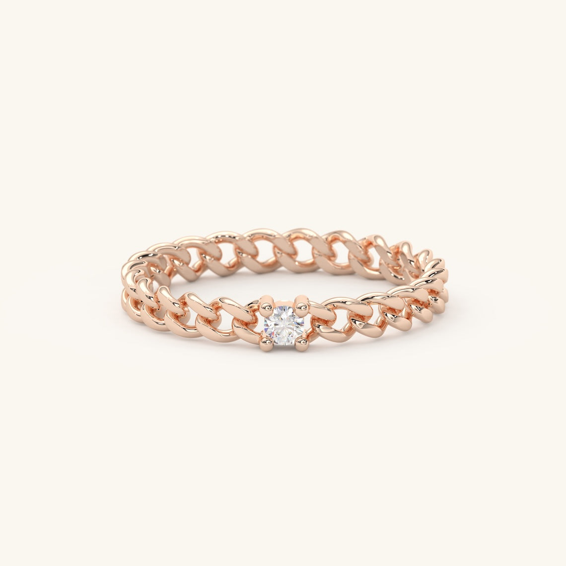 dainty diamond chain ring