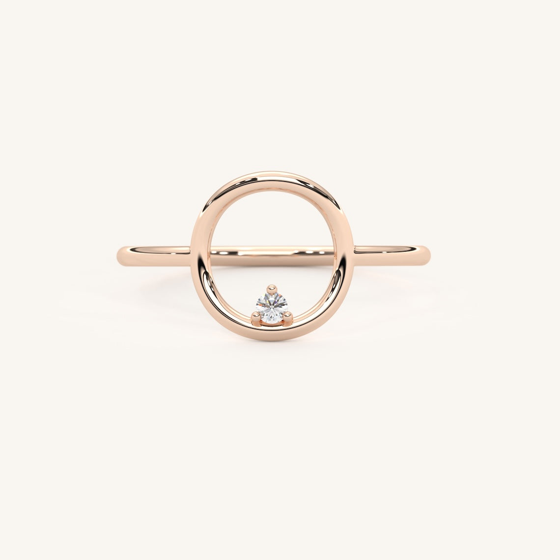 rose gold open circle ring