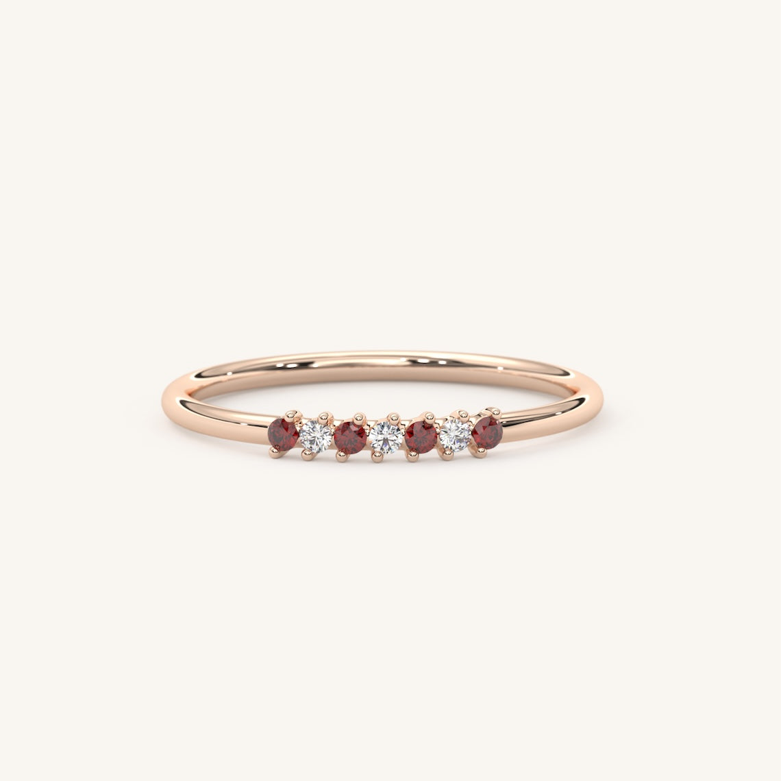 rose gold gemstone ring