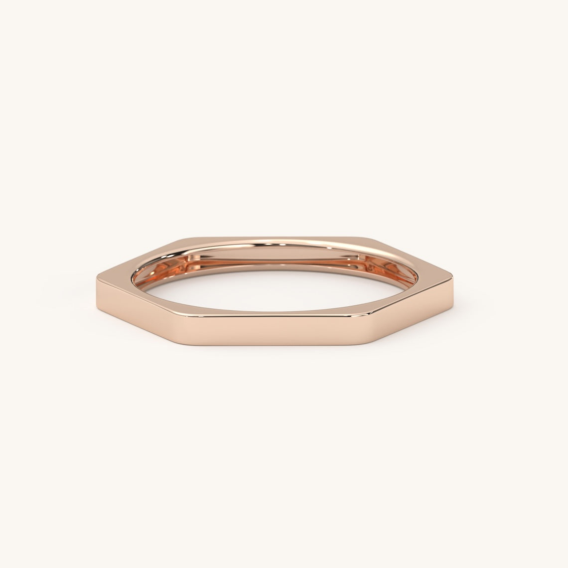 14k Gold Octagonal Bolt Ring
