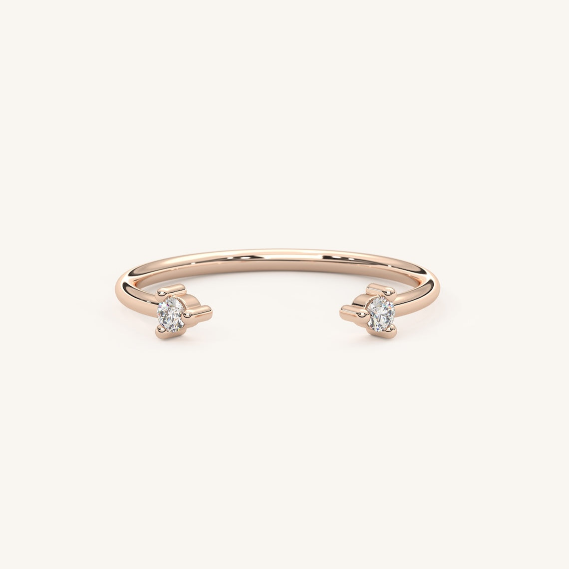 Dual Diamond Open Design Ring 14k Gold