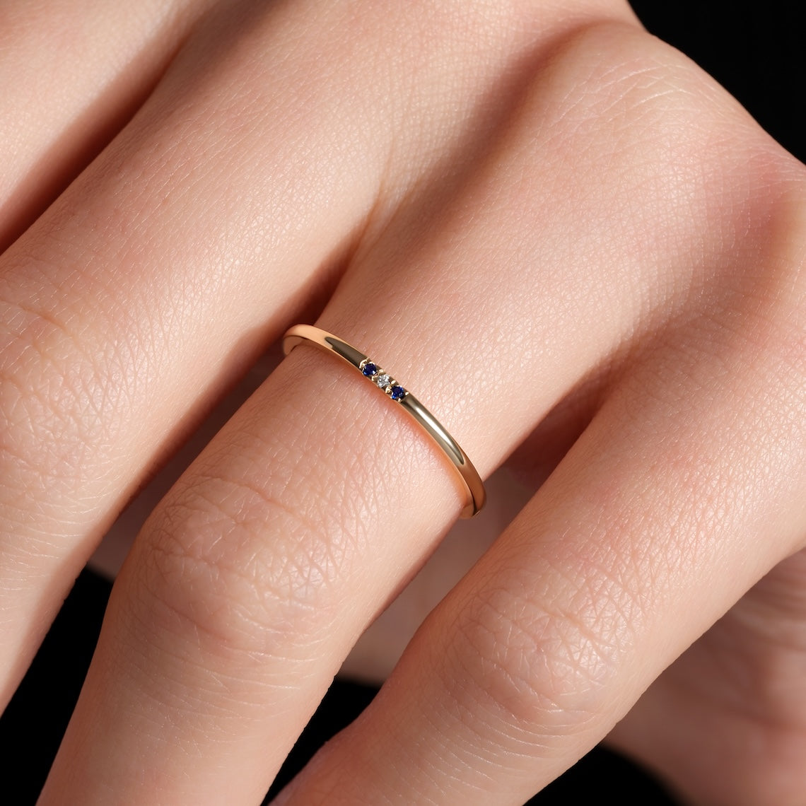 Minimalist Birthstone Ring 14K Gold