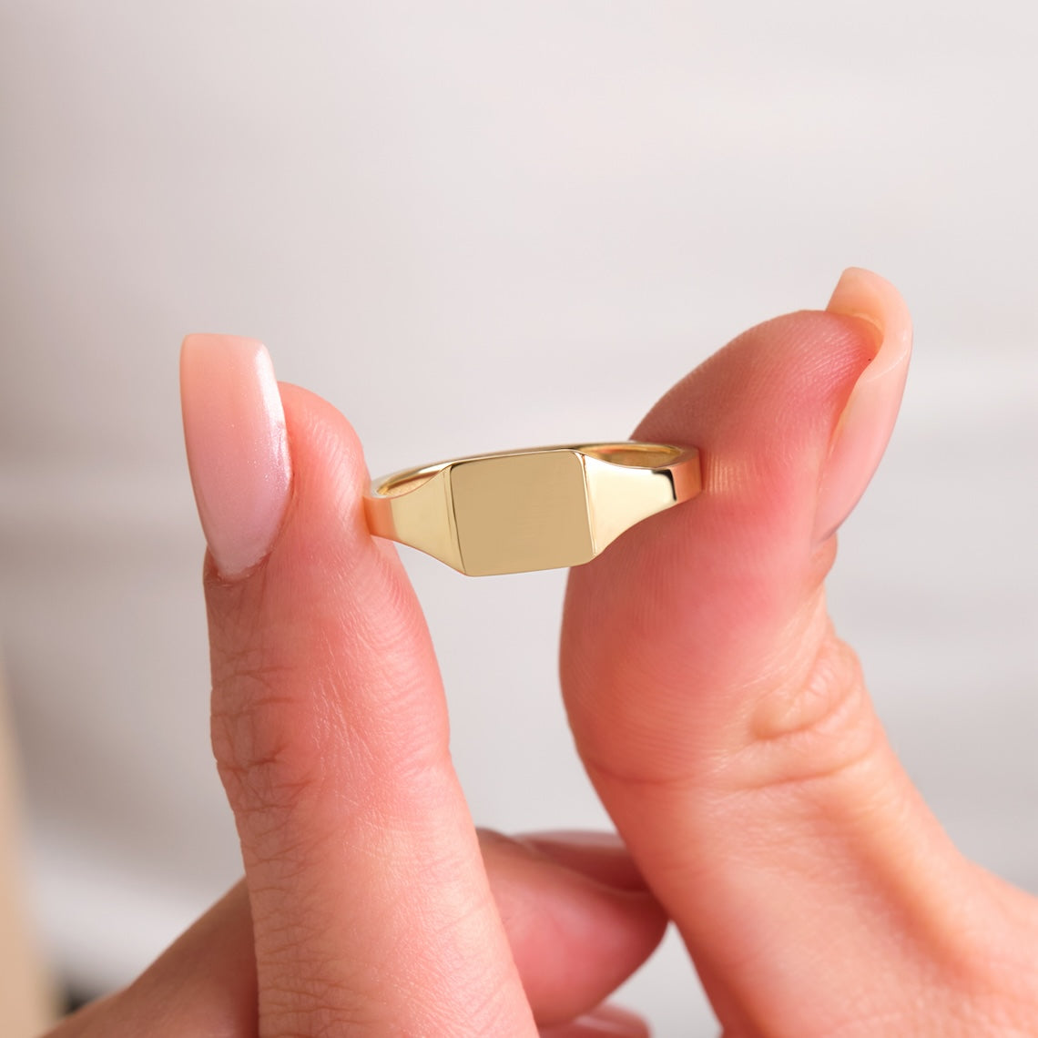 men's square signet ring