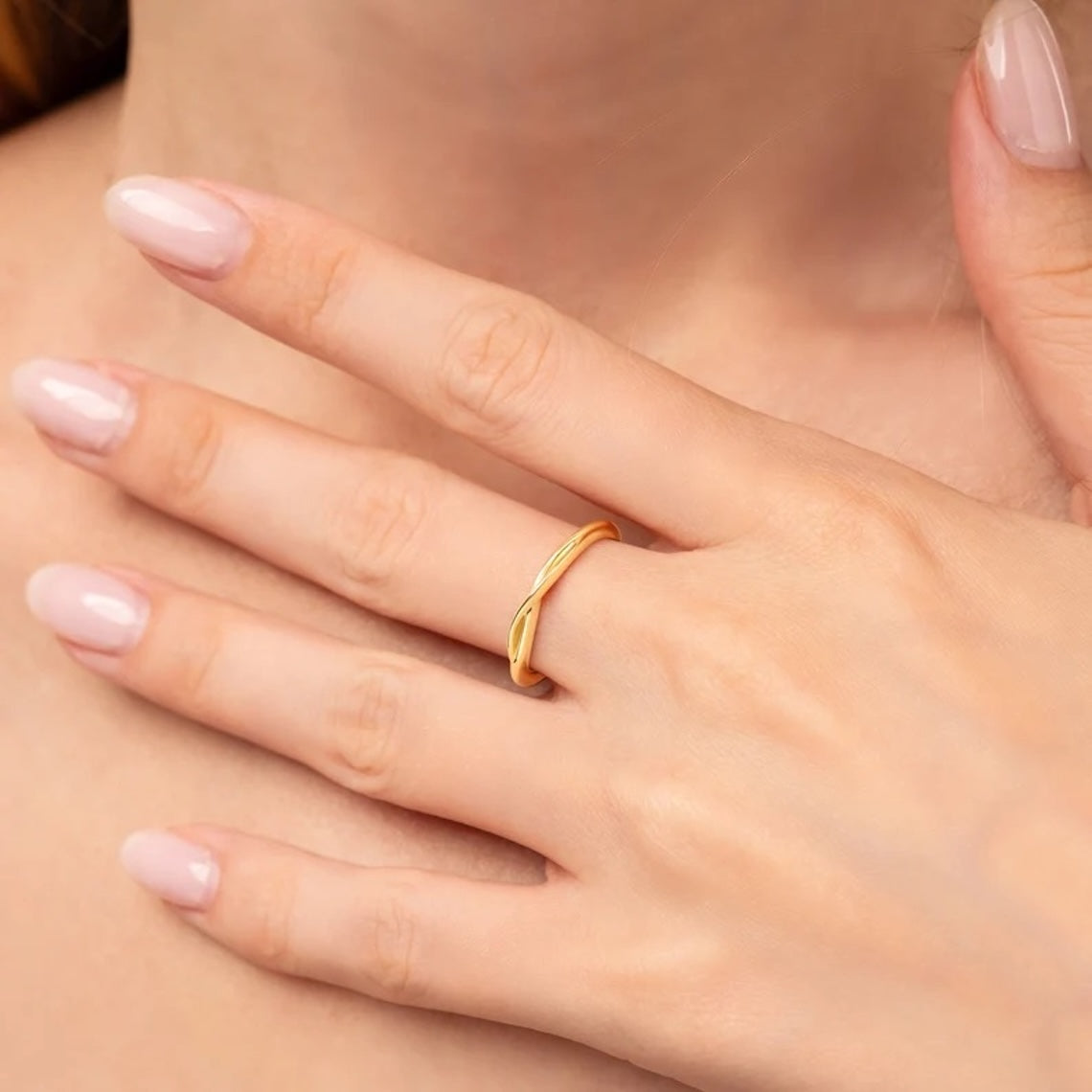 14k Gold Infinity Ring, Chronos