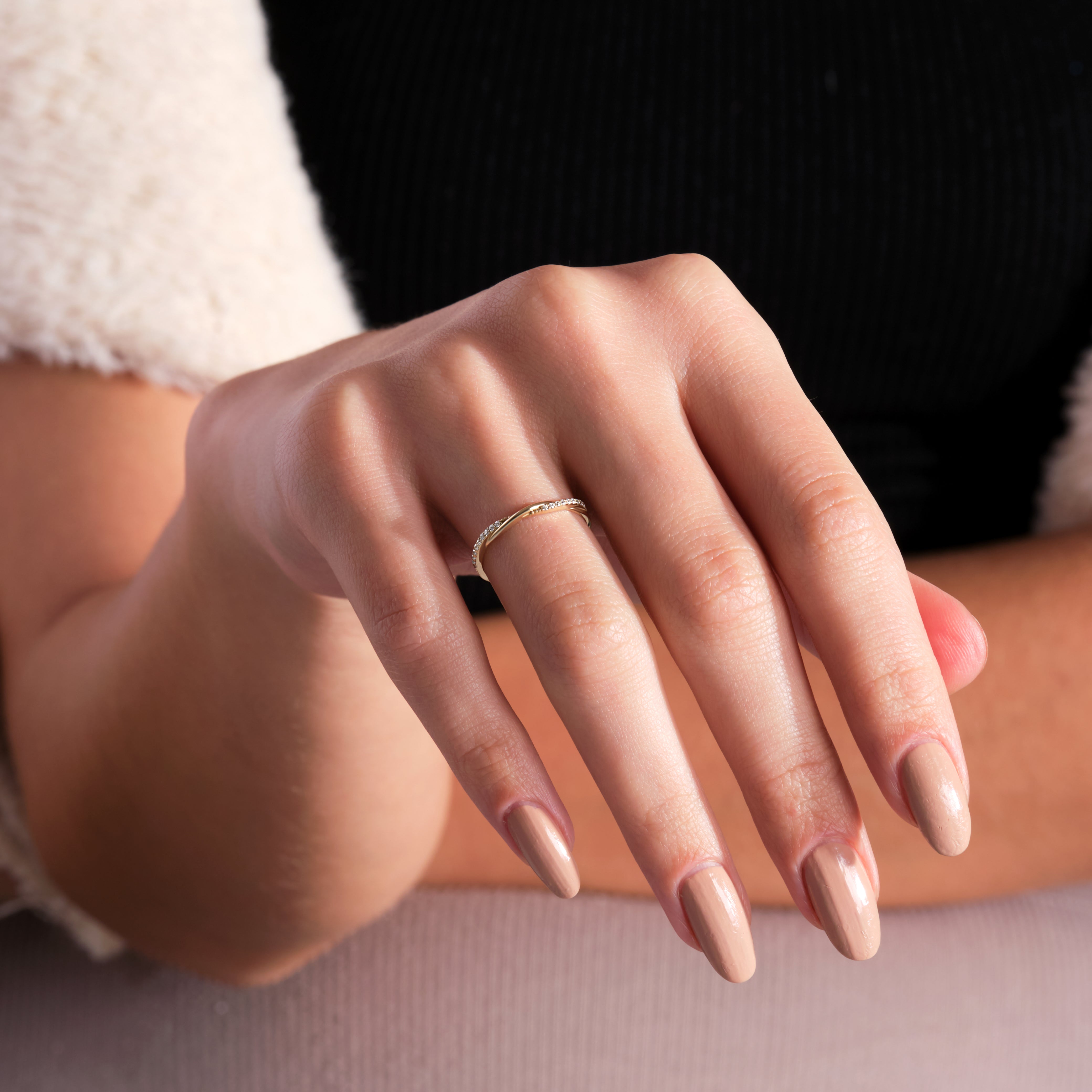 Petite Twisted Engagement Ring 14K Gold