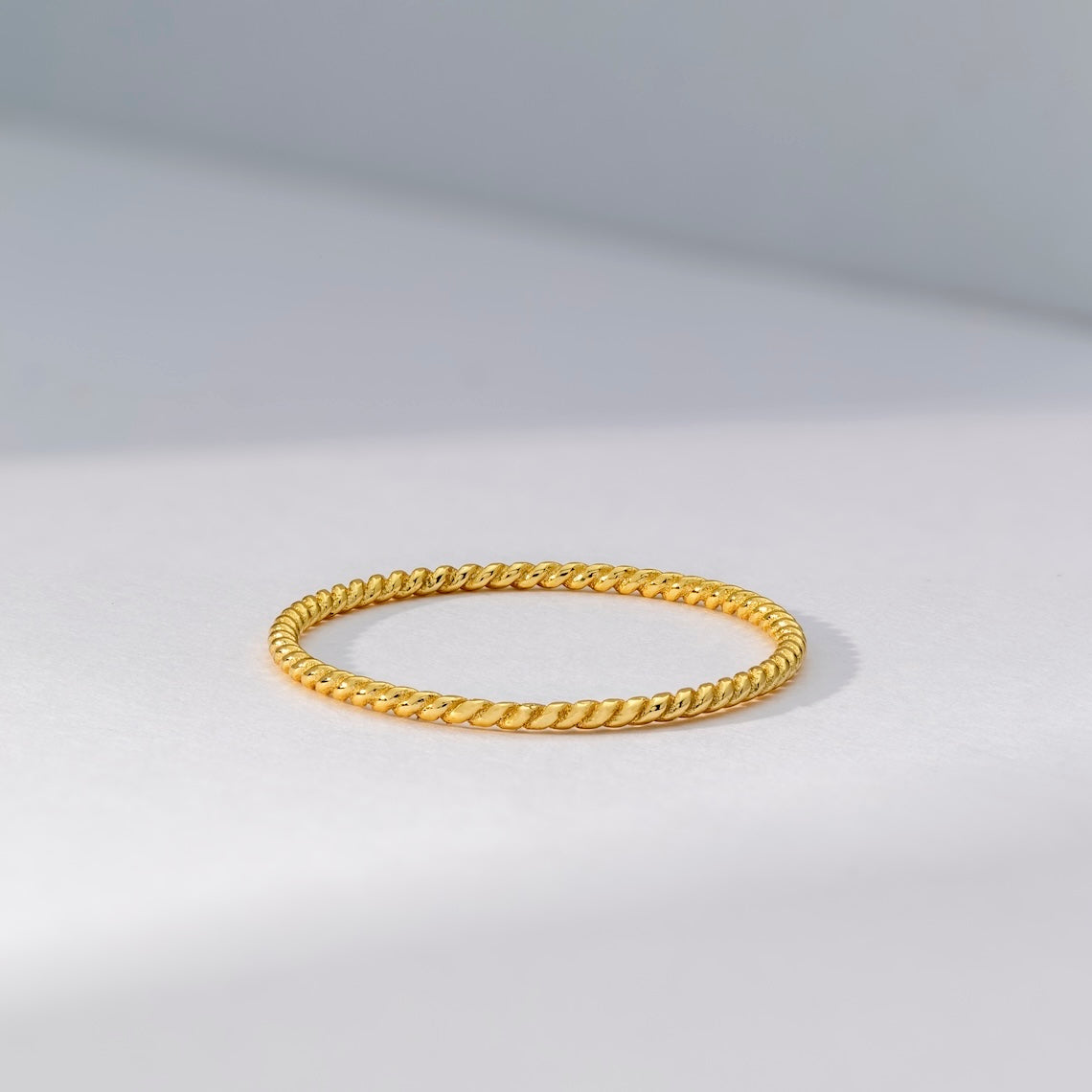 14k Gold Vermeil Dainty Twisting Ring