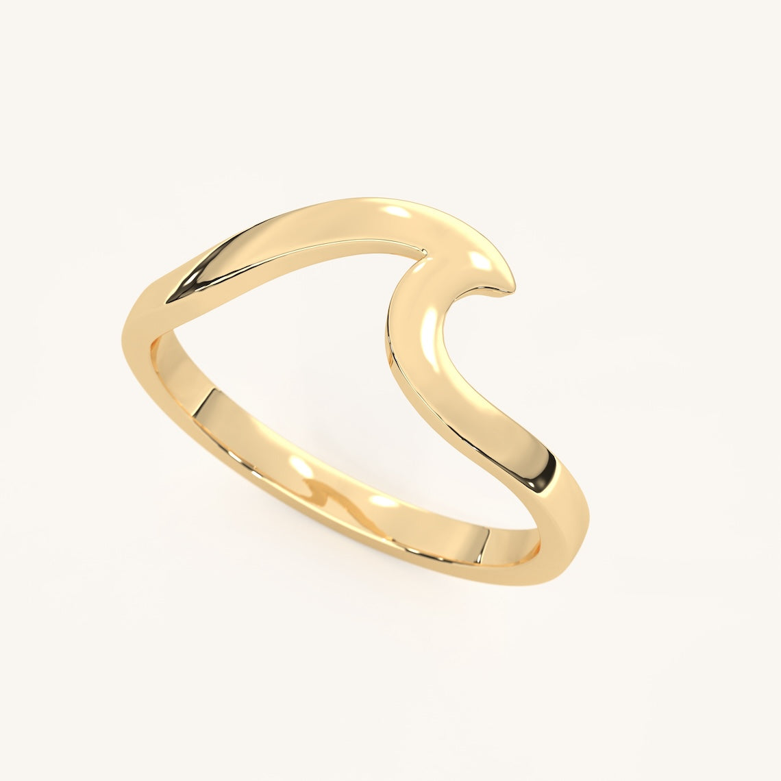 14k Gold Vermeil Wave Ring