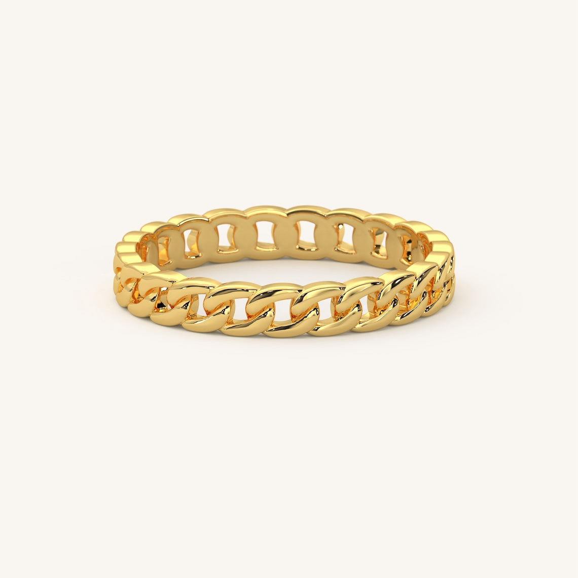 18k Gold Vermeil Cuban Chain Ring