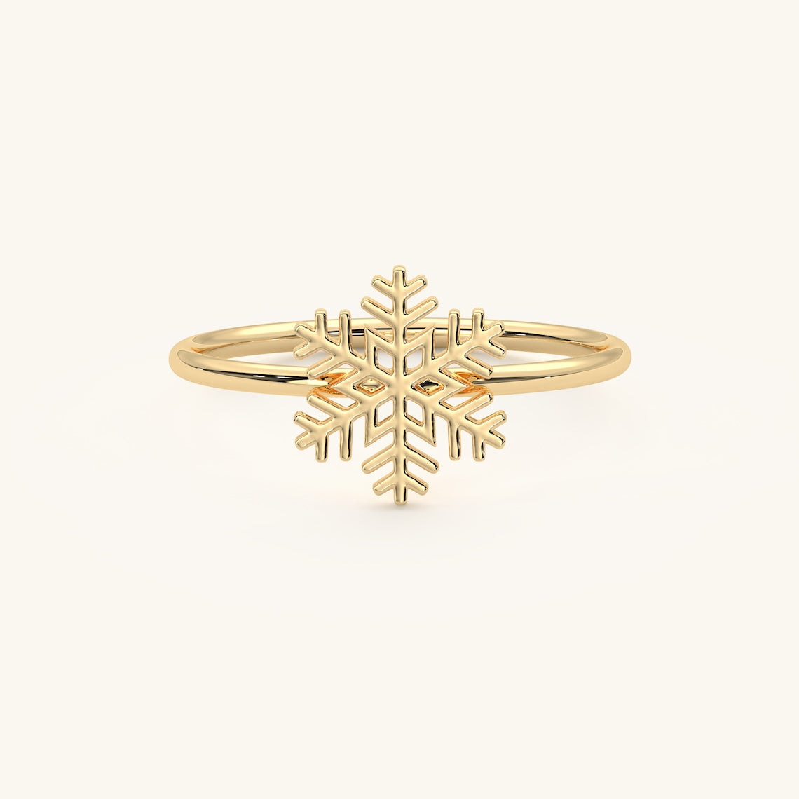 14k Gold Vermeil Snowflake Ring
