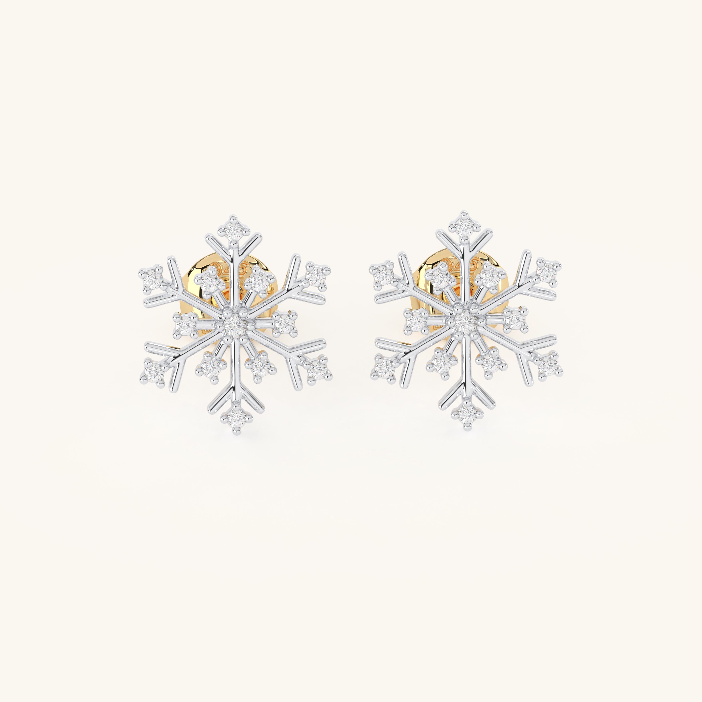 14k White Gold Vermeil Snowflake Earring