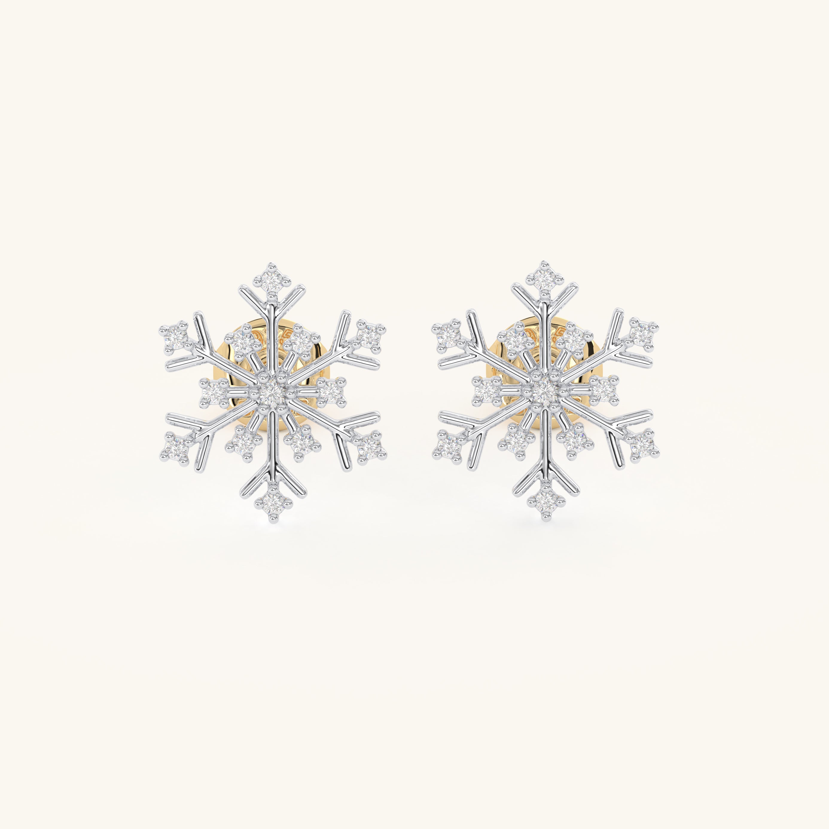 14k White Gold Vermeil Snowflake Earring