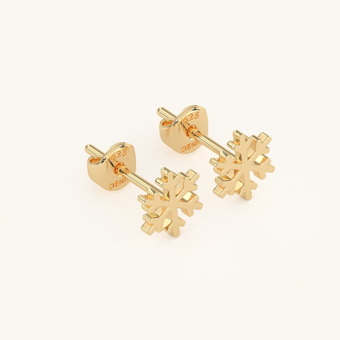 14k Gold Vermeil Tiny Snowflake Earring