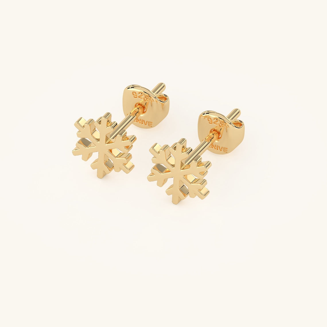 14k Gold Vermeil Tiny Snowflake Earring
