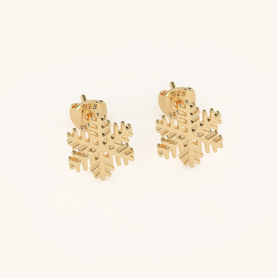 14k Gold Vermeil Snowflake Earring