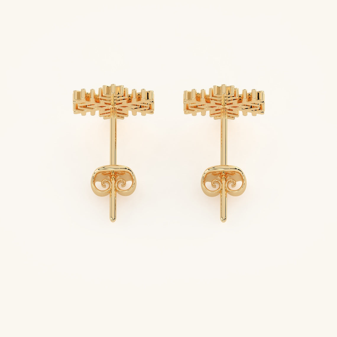 14k Gold Vermeil Snowflake Earring